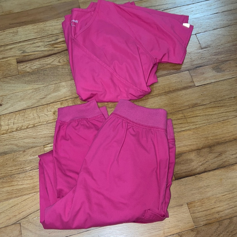 Pink UA Buttersoft Jogger Scrub Set